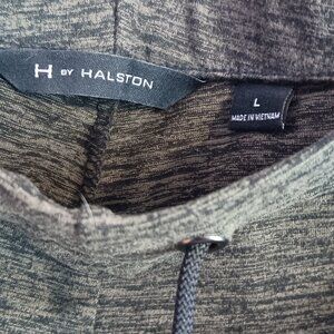 H BY HALSTON WOMEN'S LARGE GREEN MARBLED JOGGERS